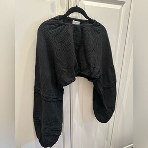 CHARLIE HOLIDAY Balloon Sleeve Crop Top